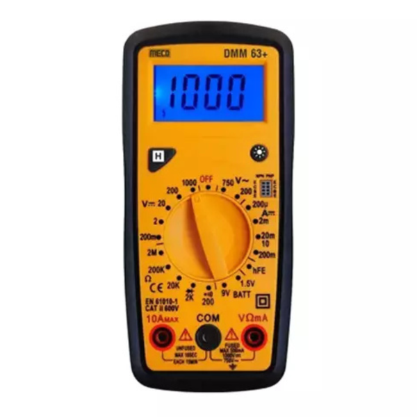 MECO DIGITAL MULTIMETER 63+ 3½ DIGIT 2000 COUNT 750V TO 1000V