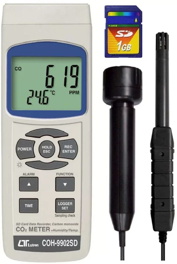 LUTRON COH-9902SD - CO METER + HUMIDITY/ TEMP, SD CARD DATA RECORDER
