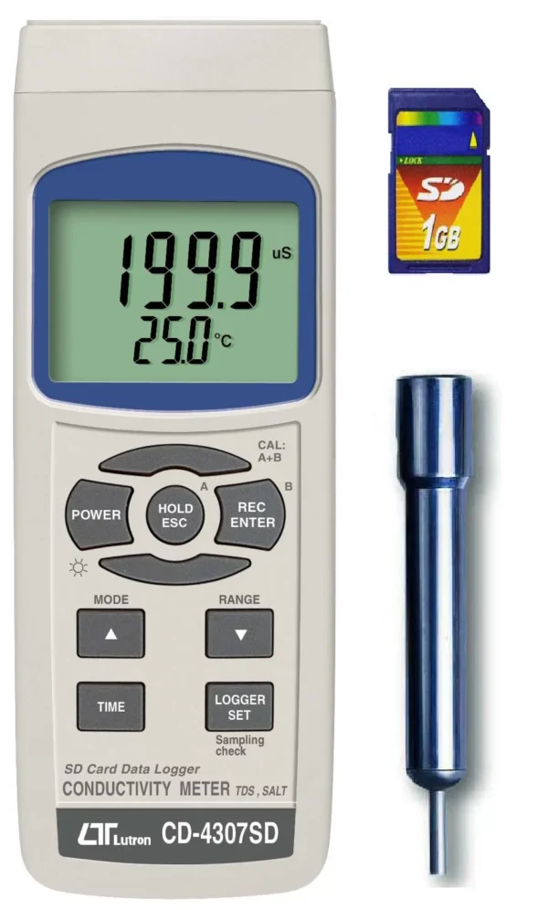LUTRON | CD-4307SD - SD CARD DATA RECORDER, CONDUCTIVITY/ TDS SALT METER