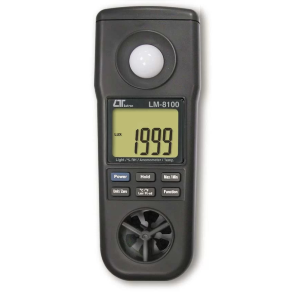 LM-8100 (4 IN 1 METER, HUMIDITY, LIGHT, ANEMOMETER, TYPE K TEMP, RS-232/USB)