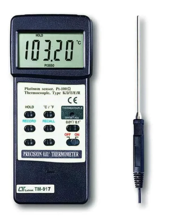 LUTRON TM-917 - 0.01 degree, Pt 100, type K/J/R/E/T, RS232 PRECISION THERMOMETER